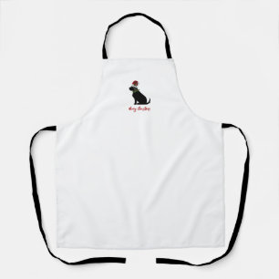 Black Lab Merry Christmas Silhouette Fun Modern Apron
