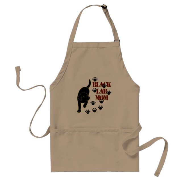Black Lab Mom Adult Apron (Front)