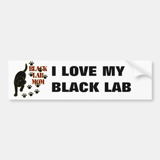 Black Lab Mom Bumper Sticker (Front)