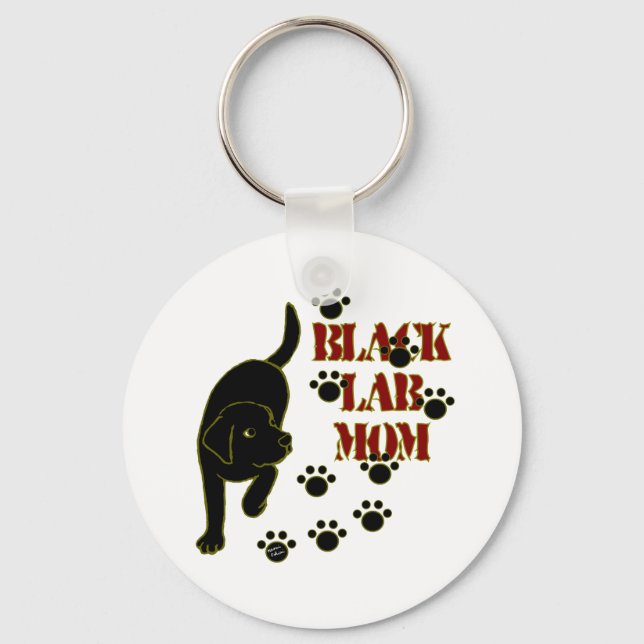 Black Lab Mom Keychain (Front)