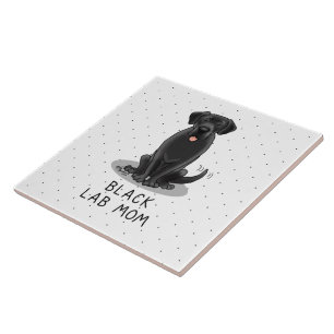 Black Lab Mom (Labrador Retriever Mom) Cute Dog Ceramic Tile