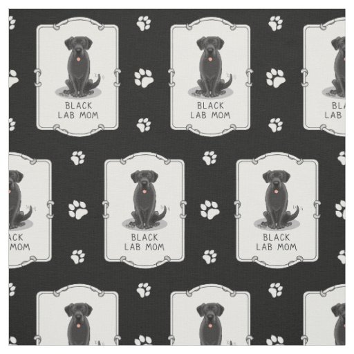 Black Lab Mom (Labrador Retriever Mom) Cute Dog Fabric