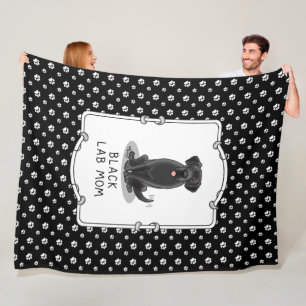 Black Lab Mom (Labrador Retriever Mom) Cute Dog Fleece Blanket