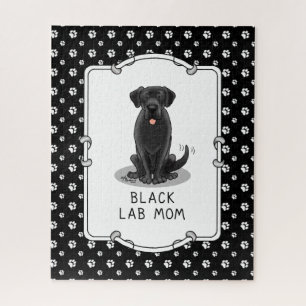 Black Lab Mom (Labrador Retriever Mom) Cute Dog Jigsaw Puzzle