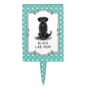 Black Lab Mom (Labrador Retriever Mom) Dog Mom Cake Topper