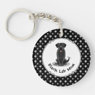 Black Lab Mom (Labrador Retriever Mom) Dog Mom Keychain