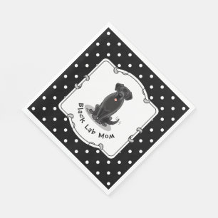 Black Lab Mom (Labrador Retriever Mom) Dog Mom Napkins
