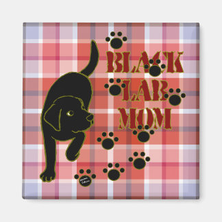 Black Lab Mom Plaid 2 Magnet
