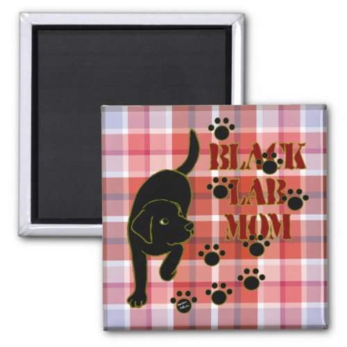 Black Lab Mom Plaid 2 Magnet