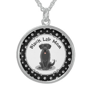 Black Lab Mom Sterling Silver Necklace