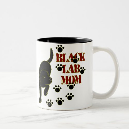 Black Lab Mom Two_Tone Coffee Mug