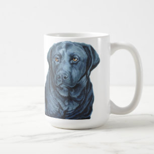 Black Lab Mug Coffee Cup Blue Dog Art Cup