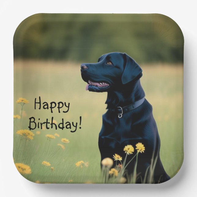 Black Lab Paper Plates (Front)