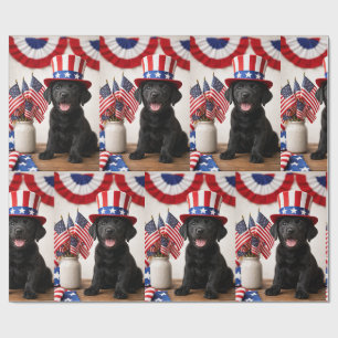 Black Lab Patriotic Uncle Sam Hat gift Wrapping Paper