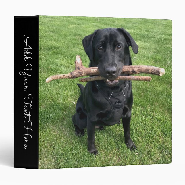 Black Lab Personalize with your Photo and Text 3 Ring Binder (Front/Spine)