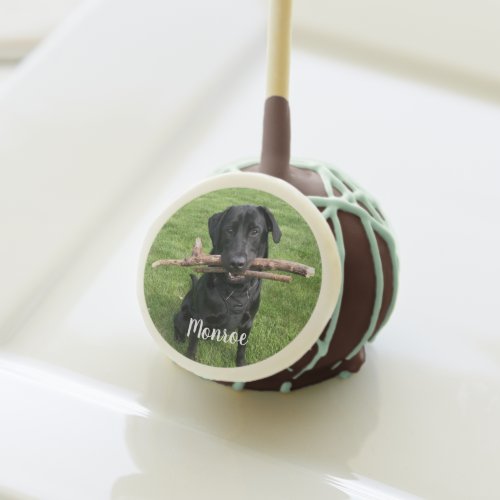 Black Lab Personalized Dog Photo and Dog Name Cake Pops