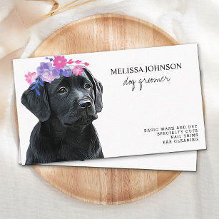 Black Lab Pet Dog Business Dog Groomer Business Card