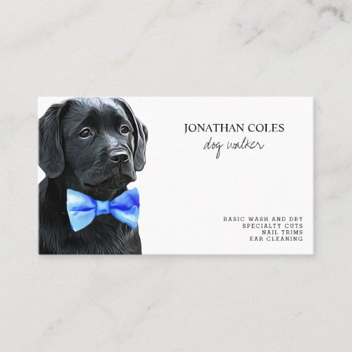 Black Lab Pet Dog Business Dog Walker Business Card