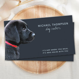 Black Lab Pet Dog Business Dog Walker Card