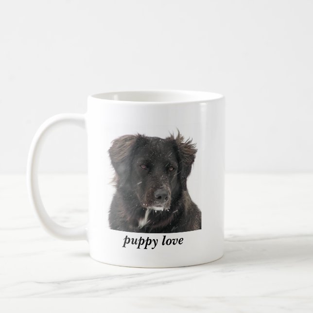 Black Lab Pet Dog Photo Puppy Love Coffee Mug (Left)