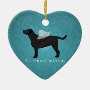 Black Lab Pet Memorial Sympathy Pet Loss Design Ceramic Ornament