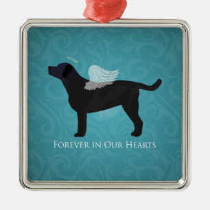Black Lab Pet Memorial Sympathy Pet Loss Design Metal Ornament