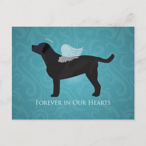 Black Lab Pet Memorial Sympathy Pet Loss Design Postcard