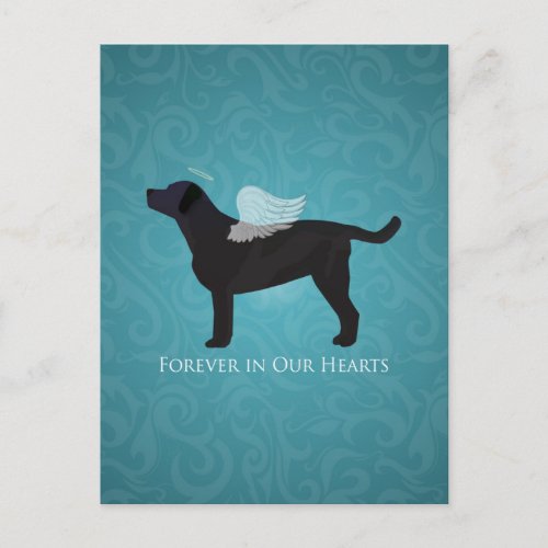 Black Lab Pet Memorial Sympathy Pet Loss Design Postcard
