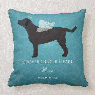 Black Lab Pet Memorial Sympathy Pet Loss Design Throw Pillow