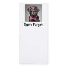 Black Lab Pink Glasses & Bowtie Magnetic Notepad