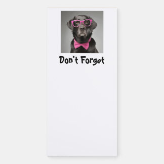 Black Lab Pink Glasses & Bowtie Magnetic Notepad