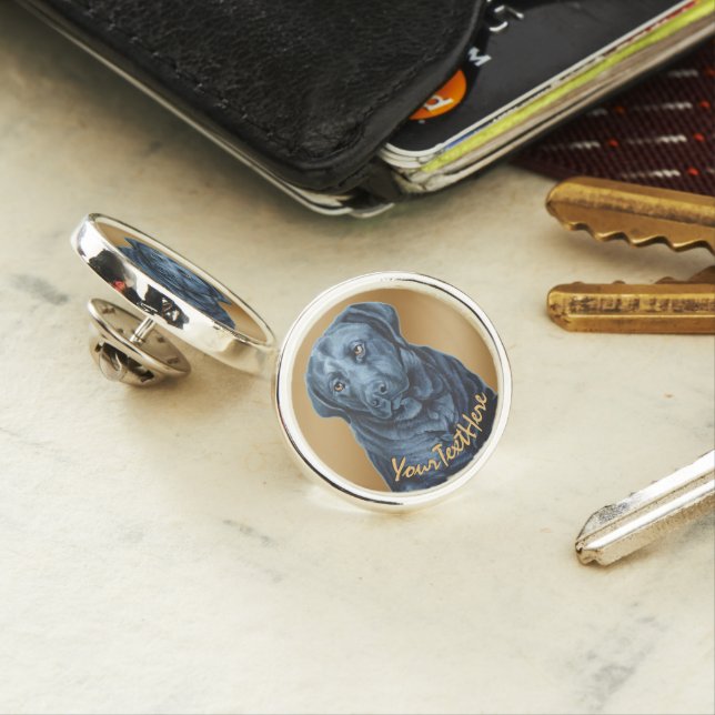Black Lab Pins Custom Labrador Dog Lapel Pins (In Situ)