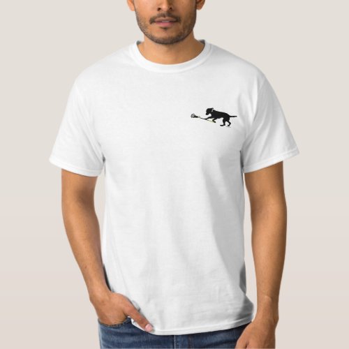 Black Lab Playing Lacrosse Pocket Logo Shirt