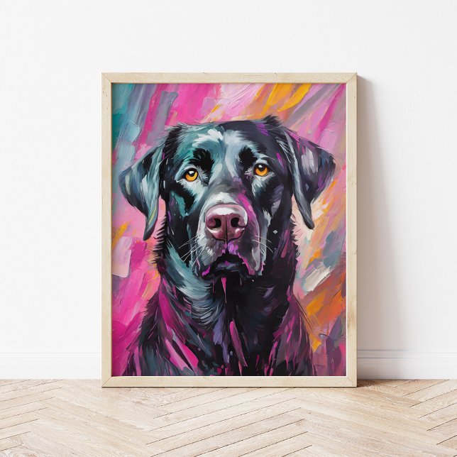 Black Lab Portrait Modern Art Poster (Creator Uploaded)