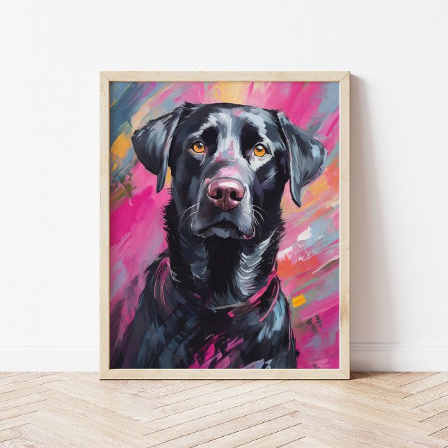 Black Lab Portrait Modern Art Poster (Creator Uploaded)