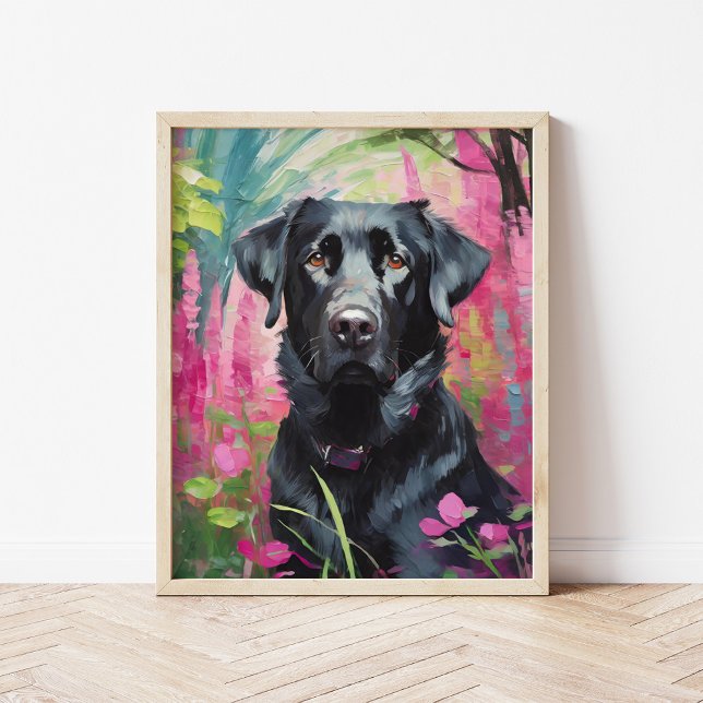 Black Lab Portrait Modern Art Poster (Creator Uploaded)