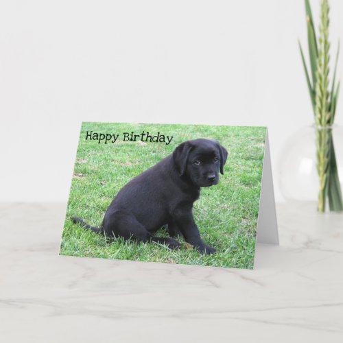 Black Lab Puppy Card