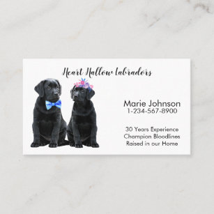 Black Lab Puppy - Cute Dog Labrador Breeder Business Card