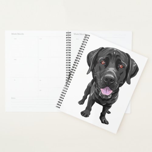 Black Lab Puppy Dog Cartoon Labrador Retriever Planner