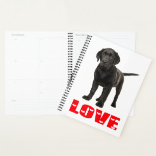 Black Lab Puppy Dog Love Labrador Retriever Planner