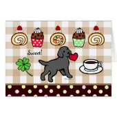 Black Lab Puppy Heart Cartoon (Front Horizontal)