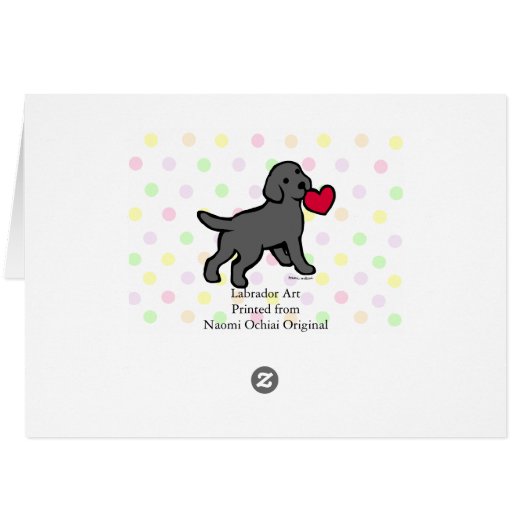 Black Lab Puppy Heart Cartoon (Back Horizontal)