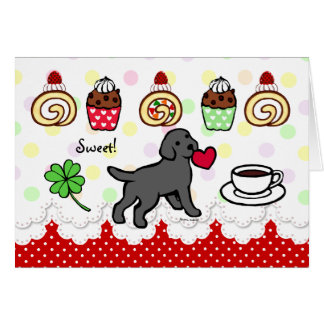 Black Lab Puppy Heart Cartoon