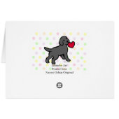Black Lab Puppy Heart Cartoon (Back Horizontal)