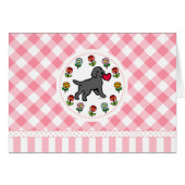 Black Lab Puppy Heart Cartoon Floral (Front Horizontal)