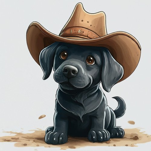 Black Lab Puppy in Cowboy Hat Tote Bag