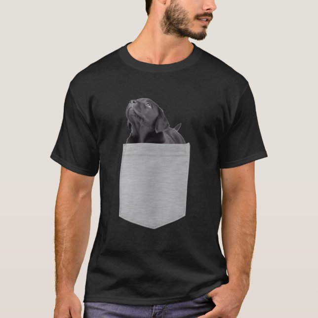Black Lab Puppy In Your Pocket T-Shirt (Front)