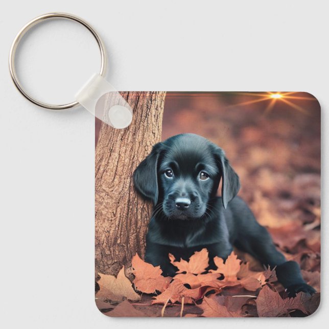 Black Lab Puppy Keychain (Front)