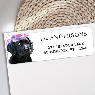 Black Lab Puppy Return Address Label