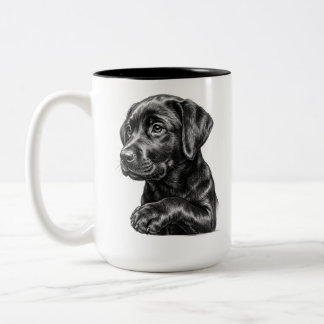 Black Lab Puppy Sketch Mug | Thoughtful Dog Lover 